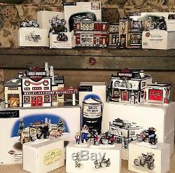Huge Lot of Harley Davidson Christmas In the City Snow Village Department 56