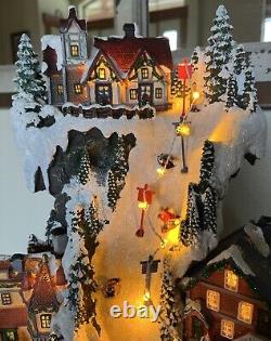 Huge Train Ski Resort Mountain Christmas Village Moments In Time Lights Music