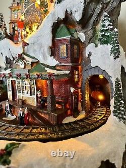Huge Train Ski Resort Mountain Christmas Village Moments In Time Lights Music