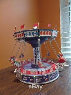 IDEO Lemax Animated Cosmic Swing Carnival Amusement Park Ride Booth Village Lot