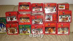 Its A Wonderful Life Village Huge 15 Pc Lot 14 Buildings & + Bus All Mint In Box