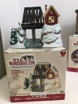 Its A Wonderful life Illuminated Village COMPLETE Set Of 4 Series 2 By Enesco