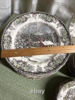 Johnson Brothers The Friendly Village School House, Cover Bridge, 45 PC Set