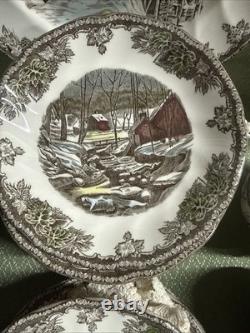 Johnson Brothers The Friendly Village School House, Cover Bridge, 45 PC Set