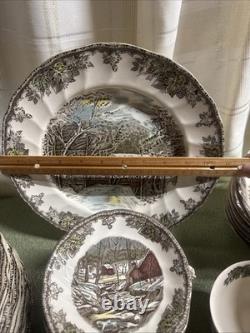 Johnson Brothers The Friendly Village School House, Cover Bridge, 45 PC Set