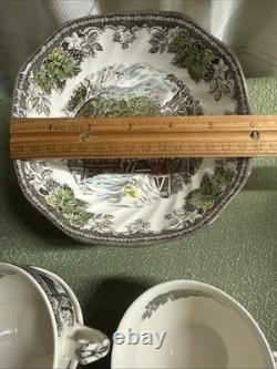 Johnson Brothers The Friendly Village School House, Cover Bridge, 45 PC Set