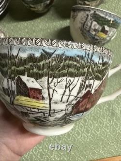 Johnson Brothers The Friendly Village School House, Cover Bridge, 45 PC Set