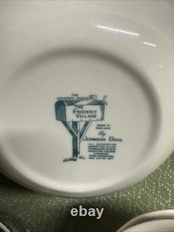 Johnson Brothers The Friendly Village School House, Cover Bridge, 45 PC Set