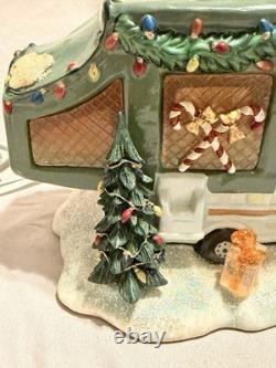 Jwm Village Collection Roadside Christmas Village Tent Camper Ceramic Lighted