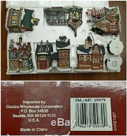 Kirkland Signature 32 Pc Porcelain Lighted Christmas Santa Village Lemax Size