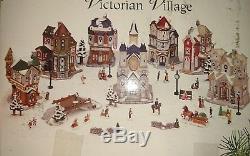 Kirkland Signature 42 Piece Lighted Christmas Victorian Village Set Complete IOB