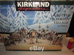 Kirkland Signature LIGHTED VICTORIAN VILLAGE Christmas set 37pc CIB