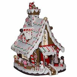 Kurt Adler 12-Inch Lighted Village Christmas Gingerbread House Ships Globally