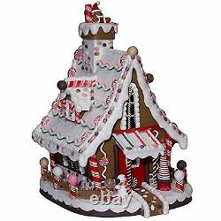 Kurt Adler 12-Inch Lighted Village Christmas Gingerbread House Ships Globally