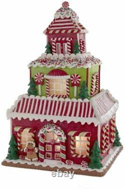 Kurt Adler 16.5 Gingerbread Junction House Clay-dough Santa Gbj0009 Led Lighted