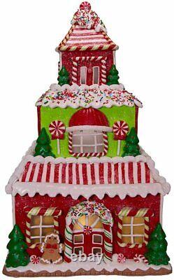 Kurt Adler 16.5 Gingerbread Junction House Clay-dough Santa Gbj0009 Led Lighted