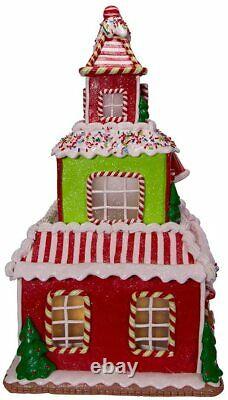 Kurt Adler 16.5 Gingerbread Junction House Clay-dough Santa Gbj0009 Led Lighted