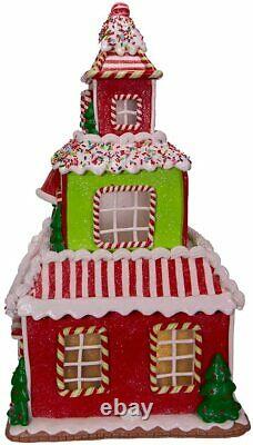 Kurt Adler 16.5 Gingerbread Junction House Clay-dough Santa Gbj0009 Led Lighted