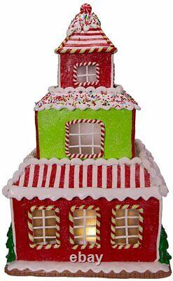 Kurt Adler 16.5 Gingerbread Junction House Clay-dough Santa Gbj0009 Led Lighted