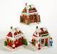 Kurt Adler 3 Assorted Led Gingerbread Houses, Ice Cream, Candy & Toy Shops, New