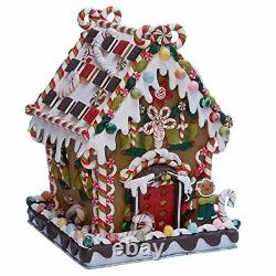 Kurt Adler 8 5/8-Inch Claydough and Metal Candy House with C7 UL Lighted Deco
