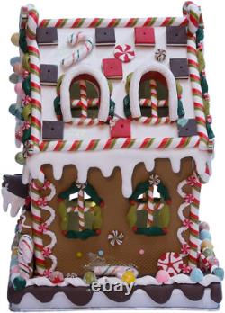 Kurt Adler 8 5/8-Inch Claydough and Metal Candy House with C7 UL Lighted Decorat