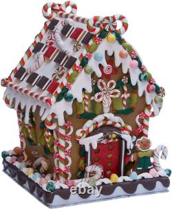 Kurt Adler 8 5/8-Inch Claydough and Metal Candy House with C7 UL Lighted Decorat
