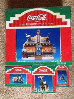 Kurt Adler Coca Cola Christmas Village and Snowtown Diner Lampost & More RARE