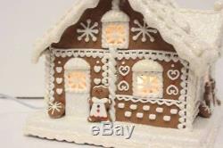 Kurt Adler Electric Gingerbread House Lighted Village House Brown Glitter Snow