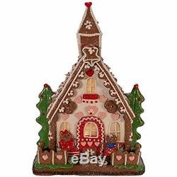 Kurt S. Adler 10-Inch Battery-Operated LED Gingerbread House Table Piece, Multi