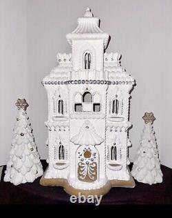 LARGE GIANT XL White Gingerbread House CHRISTMAS Holiday Victorian Mansion