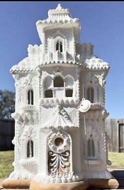 LARGE GIANT XL White Gingerbread House CHRISTMAS Holiday Victorian Mansion