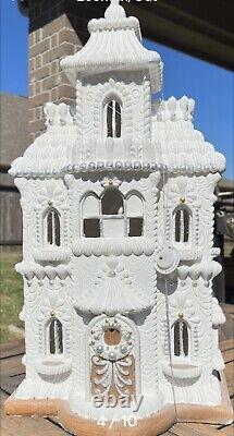 LARGE GIANT XL White Gingerbread House CHRISTMAS Holiday Victorian Mansion