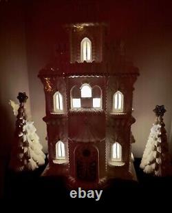 LARGE GIANT XL White Gingerbread House CHRISTMAS Holiday Victorian Mansion