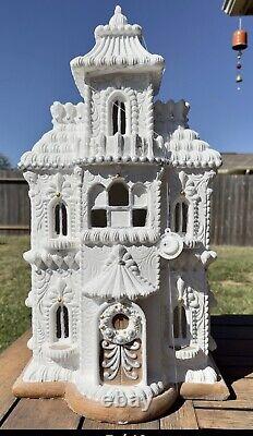 LARGE GIANT XL White Gingerbread House CHRISTMAS Holiday Victorian Mansion