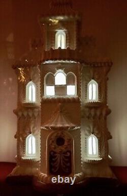 LARGE GIANT XL White Gingerbread House CHRISTMAS Holiday Victorian Mansion