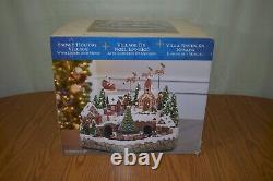 LARGE Retired Snowy Holiday Village with Lights and Music #11L2 Christmas Santa