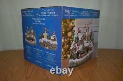 LARGE Retired Snowy Holiday Village with Lights and Music #11L2 Christmas Santa