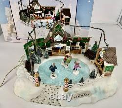 LEMAX Carole Towne Pine Ridge Ice Rink Animated Holiday Village Lights & Sound