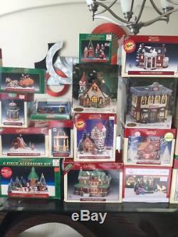 LEMAX Christmas Village Collection Lighted Houses and Figurines 35 pc Bundle