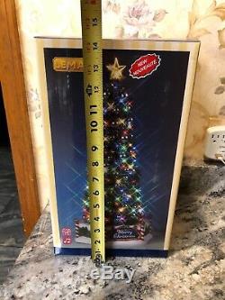LEMAX Majestic Merry Christmas Tree #84350 Flashing Steady Light NIB 13 Tall