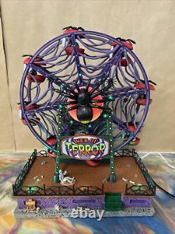 LEMAX Spooky Town Halloween Carnival Ride WEB OF TERROR FERRIS WHEEL Video