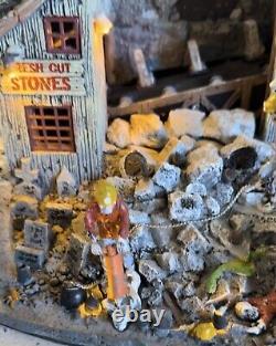 LEMAX Spooky Town W. E. Slabbum Tombstone Quarry Animated Sound WORKS With Box
