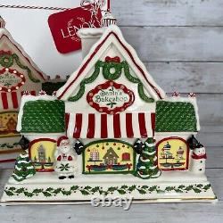 LENOX Hosting The Holidays Bakeshop Lights & Musical Centerpiece Village #886345