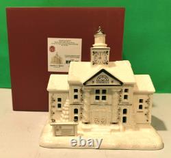 LENOX MISTLETOE PARK Village Clock TOWN HALL Lit series Lighted - NEW in BOX