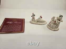 LENOX MISTLETOE PARK WINTER FAMILY FUN 2012 Set of 2 Rare