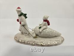 LENOX MISTLETOE PARK WINTER FAMILY FUN 2012 Set of 2 Rare