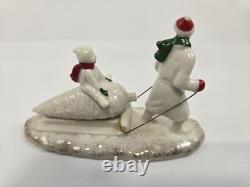 LENOX MISTLETOE PARK WINTER FAMILY FUN 2012 Set of 2 Rare