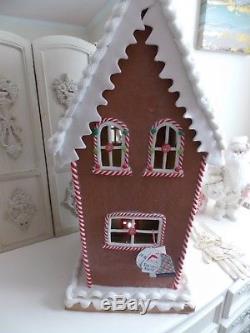 LG. LIFE SIZE LIGHTED GINGERBREAD HOUSE With TREES, GINGERBREAD TRAIN & SANTA