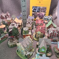 LOT OF 27 Liberty Falls Collection Houses/Accessories & 42 Pewter Figures +Book
